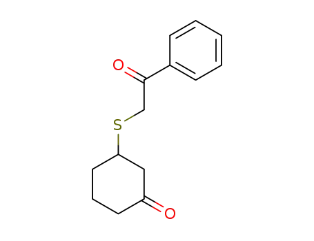 Molecular Structure of 88358-45-6 (Cyclohexanone, 3-[(2-oxo-2-phenylethyl)thio]-)