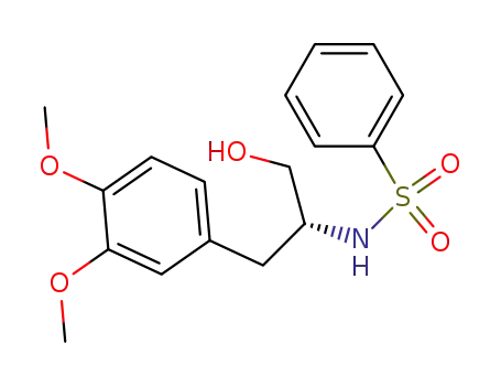 Molecular Structure of 88425-39-2 (Benzenesulfonamide,
N-[2-(3,4-dimethoxyphenyl)-1-(hydroxymethyl)ethyl]-, (R)-)