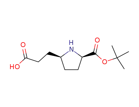 Molecular Structure of 208037-72-3 ((2R,5S)-5-(2-Carboxy-ethyl)-pyrrolidine-2-carboxylic acid tert-butyl ester)