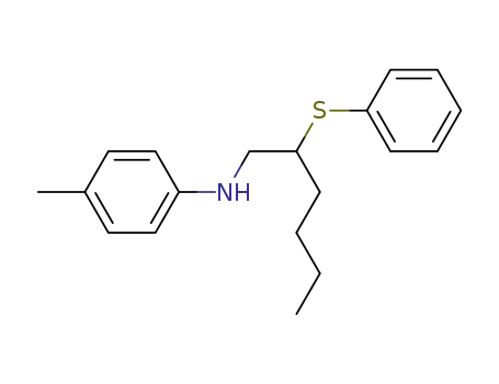 Molecular Structure of 91525-71-2 (Benzenamine, 4-methyl-N-[2-(phenylthio)hexyl]-)
