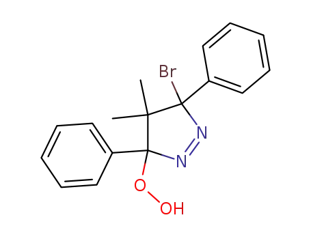 Molecular Structure of 76847-41-1 (3-bromo-4,5-dihydro-5-hydroperoxy-4,4-dimethyl-3,5-diphenyl-3H-pyrazole)