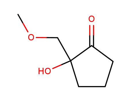 Molecular Structure of 78743-56-3 (2-Hydroxy-2-methoxymethyl-cyclopentanone)