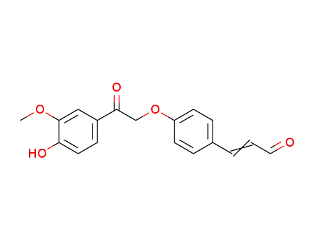 Molecular Structure of 1397255-01-4 (3-(4-(2-(4-hydroxy-3-methoxyphenyl)-2-oxoethoxy)phenyl)acrylaldehyde)