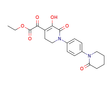 Molecular Structure of 1609409-53-1 (ethyl {5-hydroxy-6-oxo-1-[4-(2-oxopiperidin-1-yl)phenyl]-1,2,3,6-tetrahydropyridin-4-yl}(oxo)acetate)
