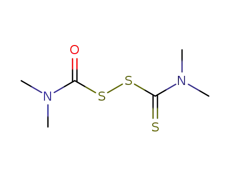 Molecular Structure of 1115-06-6 ((dimethylamino)[(dimethylcarbamoyl)disulfanyl]thioxomethane)