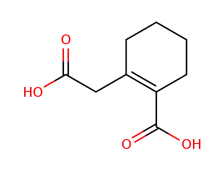 Molecular Structure of 63177-18-4 (1-Cyclohexene-1-acetic acid, 2-carboxy-)