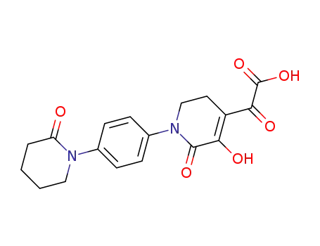 Molecular Structure of 1609409-54-2 ({5-hydroxy-6-oxo-1-[4-(2-oxopiperidin-1-yl)phenyl]-1,2,3,6-tetrahydropyridin-4-yl}(oxo)acetic acid)