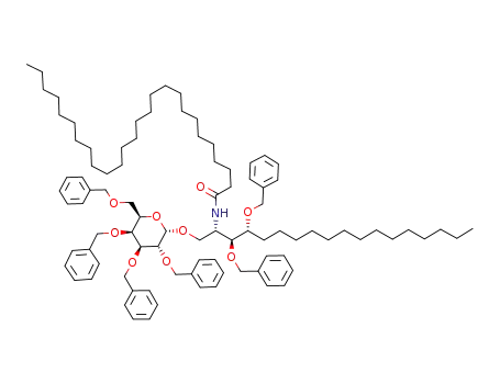 Molecular Structure of 176020-22-7 ((2S,3S,4R)-3,4-di-O-benzyl-N-hexacosanoyl-1-O-(2,3,4,6-tetra-O-benzyl-α-D-galactopyranosyl)-2-amino-1,3,4-octadecanetriol)
