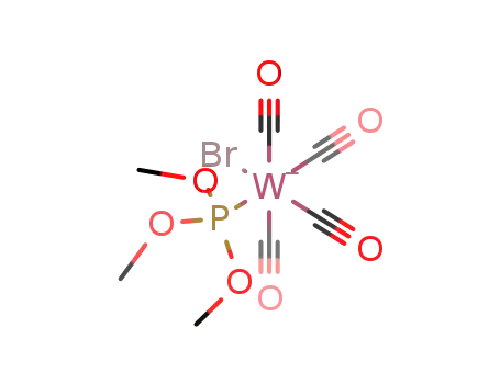 Molecular Structure of 100504-27-6 (BrW(CO)4P(OCH<sub>3</sub>)3<sup>(1-)</sup>)