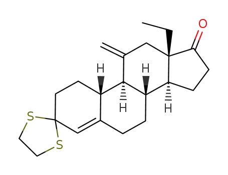 Molecular Structure of 54024-18-9 (13-ethyl-11-methylenegon-4-ene-3,17-dione cyclic 3-(1,2-ethanediyl dithioacetal))