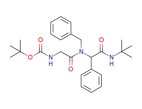 Molecular Structure of 1296672-34-8 (([benzyl-(tert-butylcarbamoyl-phenyl-methyl)-carbamoyl]-methyl)-carbamic acid tert-butyl ester)