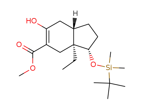 Molecular Structure of 220332-77-4 ((+)-(1S,3aS,7aS)-3a,4,7,7a-tetrahydro-1-(tert-butyldimethylsiloxy)-6-carbomethoxy-7a-ethyl-5-hydroxyindane)