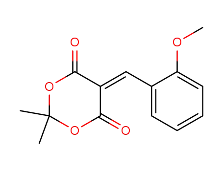 Molecular Structure of 15795-56-9 (5-(2-METHOXYBENZYLIDENE)-2,2-DIMETHYL-1,3-DIOXANE-4,6-DIONE)