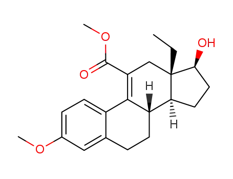 Molecular Structure of 220332-79-6 (11-carbomethoxy-13-ethyl-3-methoxygona-1,3,5(10),9(11)-tetraen-17β-ol)