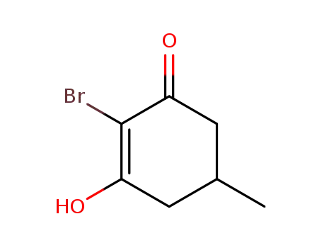 Molecular Structure of 78463-32-8 (5-methyl-2-bromocyclohex-2-en-3-ol-1-one)