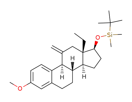 Molecular Structure of 161640-05-7 (17β-(tert-butyldimethylsiloxy)-13-ethyl-11-methylene-3-methoxygona-1,3,5(10)-triene)