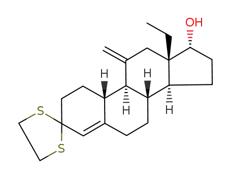 Molecular Structure of 196716-45-7 (D-13β-Ethyl-3,3-ethylenedithio-11-methylenegon-4-ene-17α-ol)