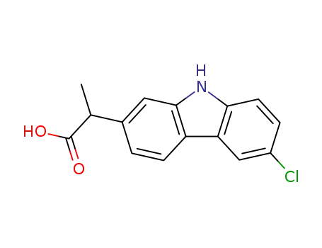 Molecular Structure of 52263-83-9 ((R)-α-Methyl-6-chloro-9H-carbazole-2-acetic acid)