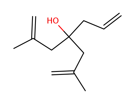 Molecular Structure of 81925-78-2 (2,6-dimethyl-4-(2'-propenyl)-1,6-heptadien-4-ol)