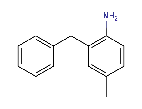 Molecular Structure of 42901-05-3 (Benzenamine, 4-methyl-2-(phenylmethyl)-)