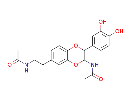 Molecular Structure of 76734-99-1 (2-(3',4'-dihydroxyphenyl)-3-acetylamino-6-(N-acetyl-2''-aminoethyl)-2,3-dihydro-1,4-benzodioxin)