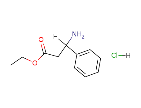 Molecular Structure of 340188-50-3 ((R)-3-Amino-3-phenylpropanoic acid ethyl ester hydrochloride)