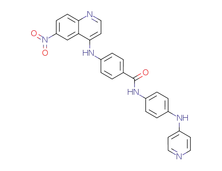 Molecular Structure of 50440-30-7 (4-[(6-nitroquinolin-4-yl)amino]-N-[4-(pyridin-4-ylamino)phenyl]benzamide)