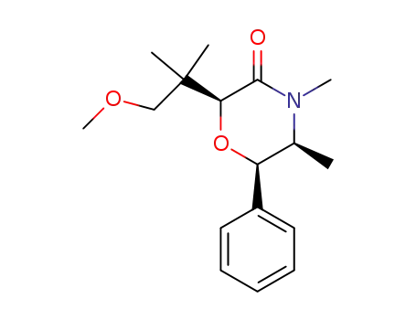 Molecular Structure of 259107-28-3 (2S,5S,6R-4,5-dimethyl-6-phenyl-2-(1,1-dimethyl-2-methoxy ethyl) morpholin-3-one)