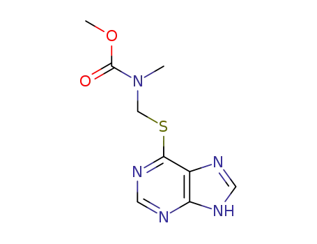 Molecular Structure of 126616-94-2 (S<sup>6</sup>-(N-methyl-N-methoxycarbonyl)aminomethyl-6-mercaptopurine)