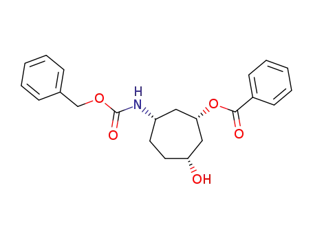 Molecular Structure of 95687-98-2 (Benzoic acid (1R,3R,6S)-3-benzyloxycarbonylamino-6-hydroxy-cycloheptyl ester)
