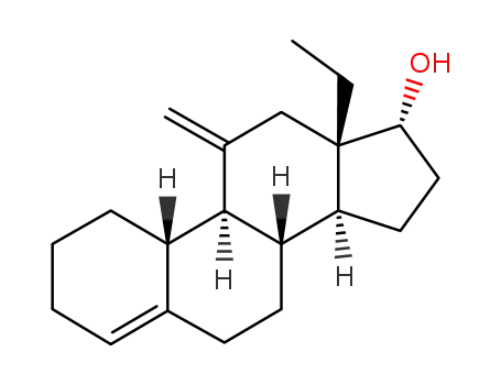 Molecular Structure of 196716-46-8 (D-13β-Ethyl-11-methylenegon-4-en-17α-ol)
