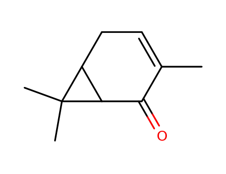Molecular Structure of 107493-44-7 (Bicyclo[4.1.0]hept-3-en-2-one, 3,7,7-trimethyl-)