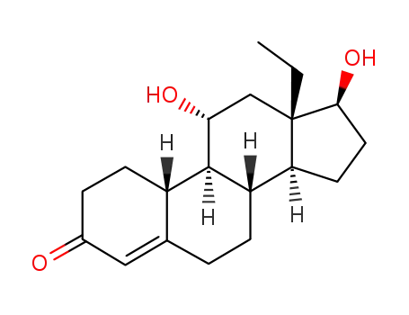 Molecular Structure of 7370-08-3 (11α,17β-Dihydroxy-18a-homo-estr-4-en-3-one)