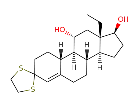 Molecular Structure of 160683-91-0 (3,3-ethylenedithio-18a-homo-estr-4-ene-11α,17β-diol)