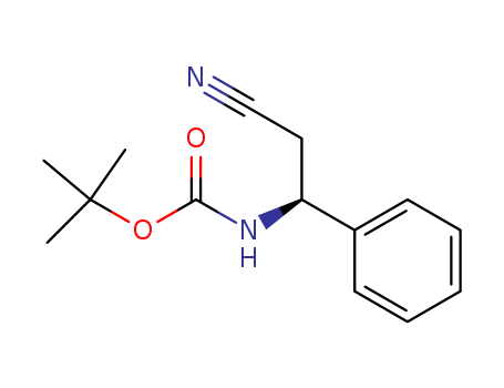 Molecular Structure of 126568-44-3 (Carbamic acid, (2-cyano-1-phenylethyl)-, 1,1-dimethylethyl ester, (S)-)