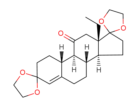 Molecular Structure of 196716-43-5 (13β-ethyl-gona-5-ene-3,11,17-trione-3,17-diethylene ketal)