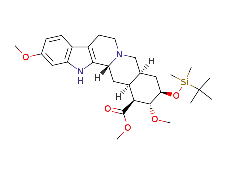 (1S,2R,3R,4aS,13bR,14aS)-3-(tert-Butyl-dimethyl-silanyloxy)-2,11-dimethoxy-1,2,3,4,4a,5,7,8,13,13b,14,14a-dodecahydro-indolo[2',3':3,4]pyrido[1,2-b]isoquinoline-1-carboxylic acid methyl ester