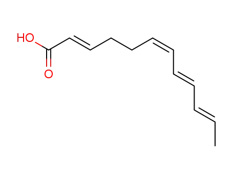 Molecular Structure of 18744-21-3 (2E,6Z,8E,10E-dodecatetraenoic acid)
