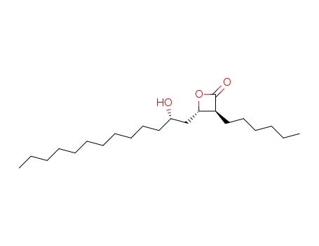 Molecular Structure of 104872-07-3 (3-Hexyl-4-(2-hydroxytridecyl)-2-oxetanone)