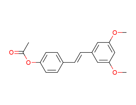 99% up by HPLC ACETYL-TRANS-RESVERATROL Phenol,4-[(1E)-2-(3,5-dimethoxyphenyl)ethenyl]-, acetate 63366-83-6