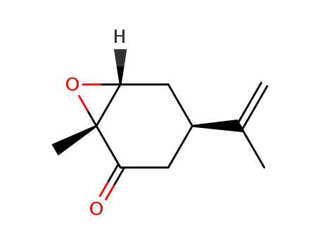 Molecular Structure of 36616-60-1 ((1alpha,4alpha,6alpha)-(+)-1-methyl-4-(1-methylvinyl)-7-oxabicyclo[4.1.0]heptan-2-one)