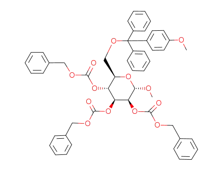 methyl 2,3,4-tri-O-benzyloxycarbonyl-6-O-(4-methoxyphenyldiphenylmethyl)-α-D-mannopyranoside