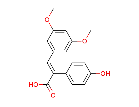 Molecular Structure of 116518-98-0 (E-3-(3,5-dimethoxy-phenyl)-2-(4-hydroxy-phenyl)-acrylic Acid)