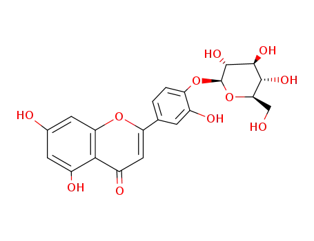 Molecular Structure of 6920-38-3 (LUTEOLIN-4'-O-GLUCOSIDE)
