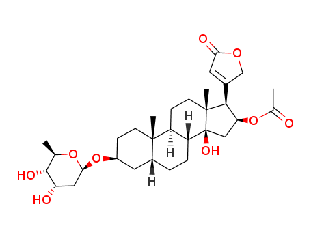Card-20(22)-enolide,16-(acetyloxy)-3-[(2,6-dideoxy-b-D-ribo-hexopyranosyl)oxy]-14-hydroxy-, (3b,5b,16b)- (9CI)