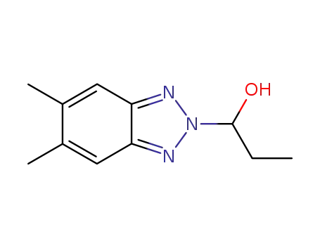 Molecular Structure of 136969-57-8 (1-(5,6-Dimethyl-benzotriazol-2-yl)-propan-1-ol)