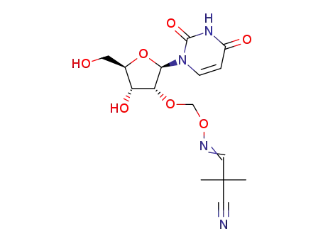 Molecular Structure of 1401327-14-7 (2’-O-(2-cyano-2,2-dimethylethanimine-N-oxymethyl)uridine)