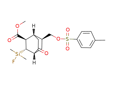 Molecular Structure of 871938-45-3 ((1S,2R,3S,4S,7S)-3-(Fluoro-dimethyl-silanyl)-5-oxo-7-(toluene-4-sulfonyloxymethyl)-bicyclo[2.2.2]octane-2-carboxylic acid methyl ester)