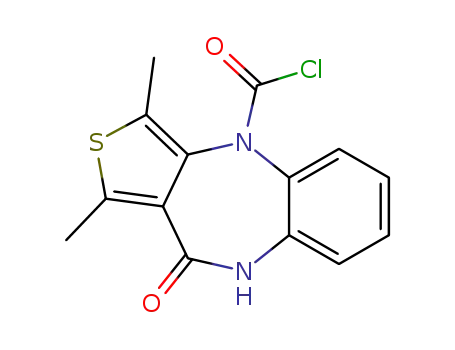 Molecular Structure of 118306-23-3 (4-(chlorocarbonyl)-4,9-dihydro-1,3-dimethyl-10H-thieno[3,4-b][1,5]benzodiazepin-10-one)