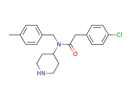 Molecular Structure of 359878-09-4 (N-((4-methylphenyl)methyl)-N-(1-piperidin-4-yl)-4-chlorophenylacetamide)